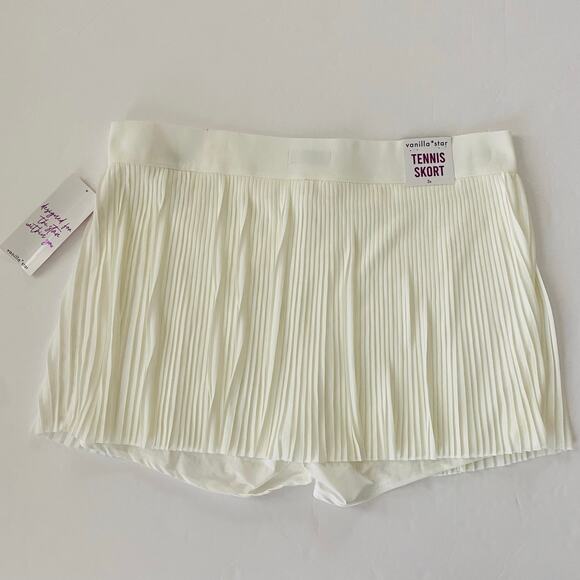 Vanilla Star | Accordion Pleat Tennis Skort NWT 3X Cream - Picture 7 of 9